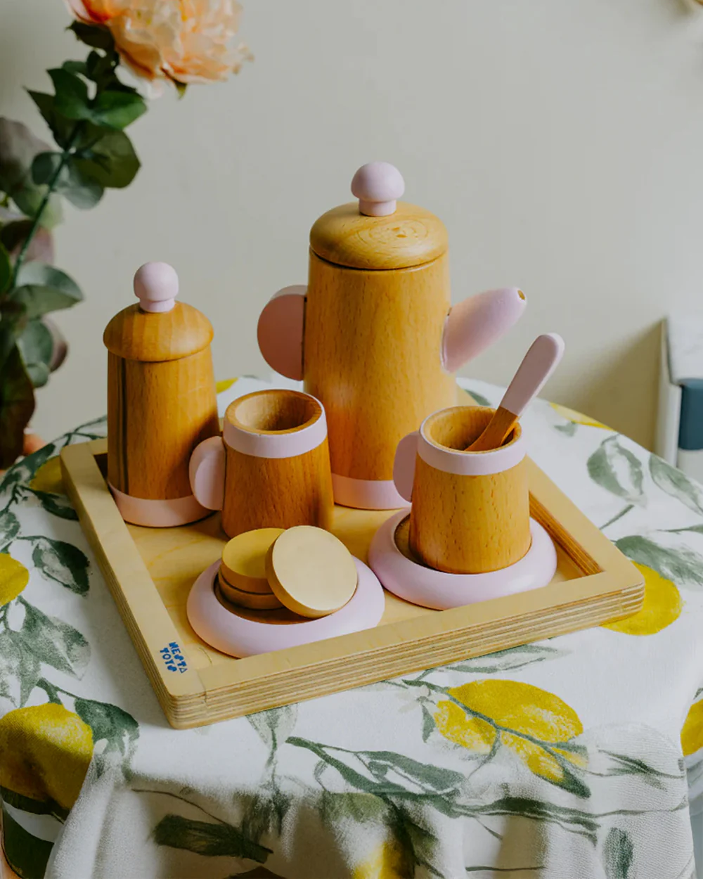 Nesta Toys Wooden Tea Set-10 Pieces-Enhances Role Play-Pretend & Play Toy-24M+ - Image 10