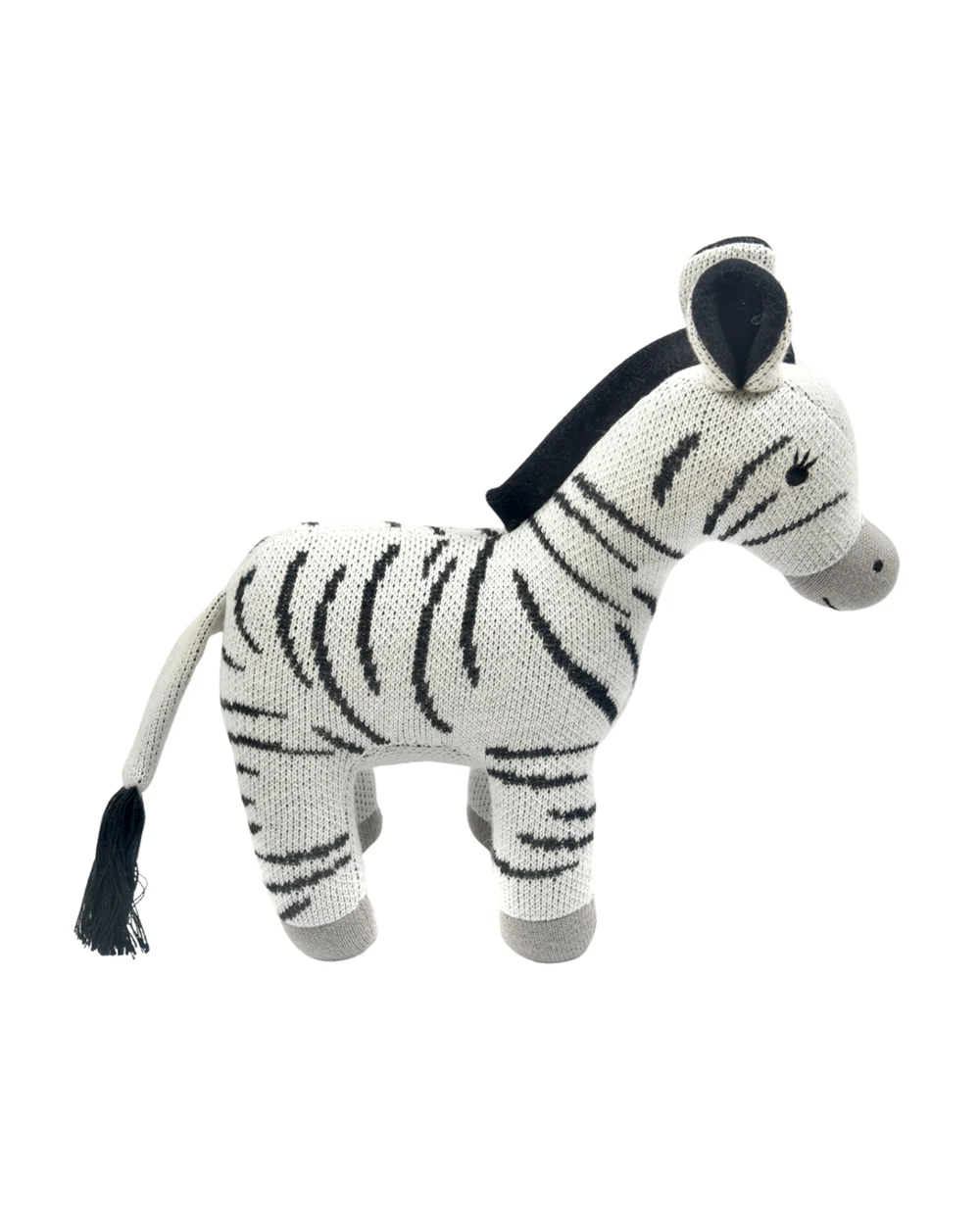 Nesta Toys Zippy The Zebra-Knitted Cotton Soft Toy-Encourages Imaginative Play-0M+ - Image 3