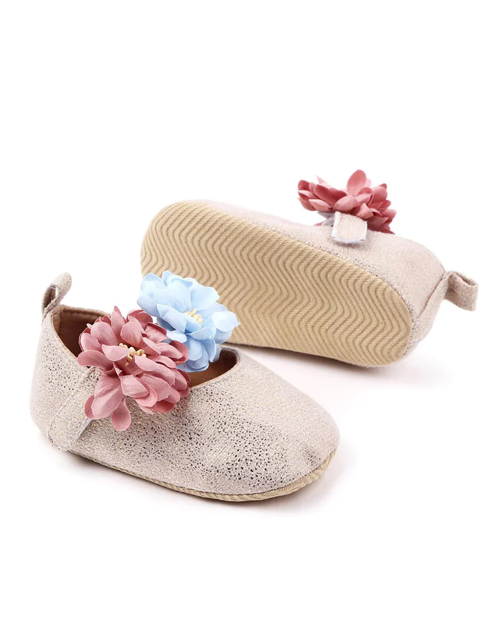 NINO BELLO Golden Flower Fancy Velcro Bellies For Infants - Image 5