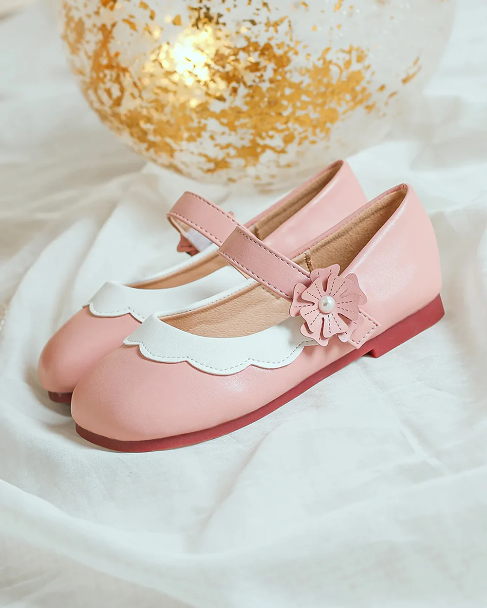NINO BELLO Pink Flower Velcro Bellies-For Infants - Image 5