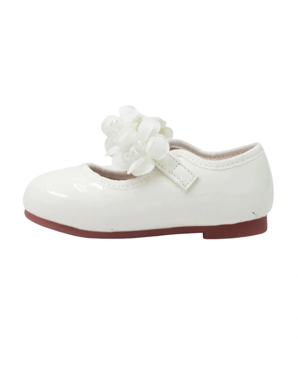 NINO BELLO White Flower Applique Velcro Bellies For Infants - Image 7