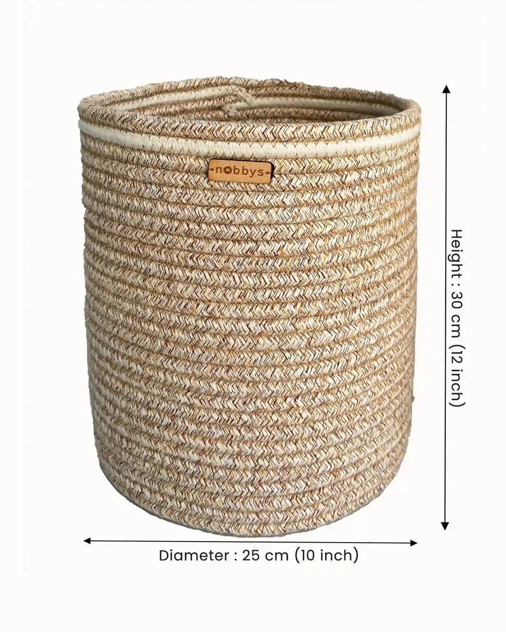 nobbys Multipurpose Storage Basket-for Clothes & Toys-Sturdy & Durable-Ivory Luxe - Image 2