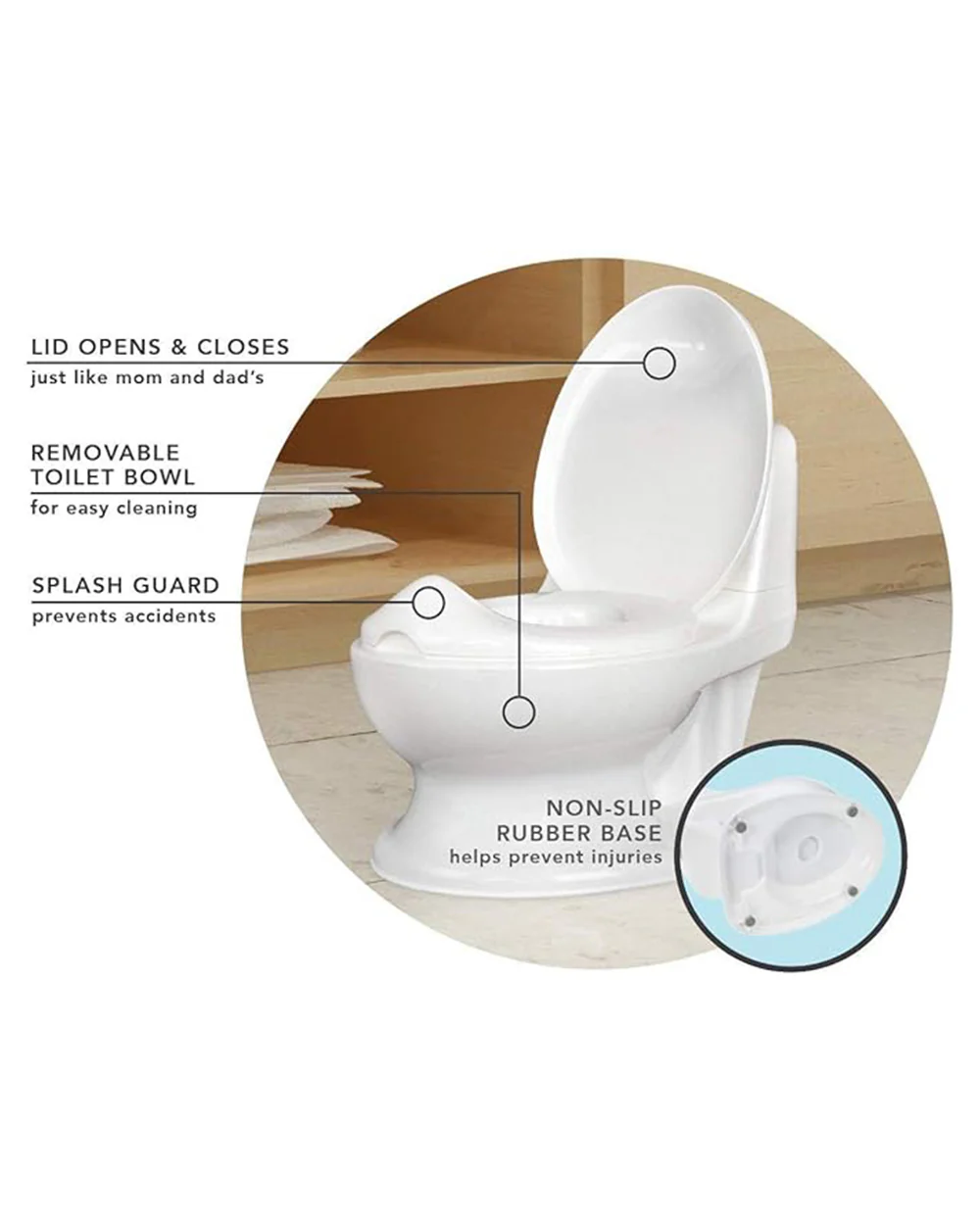 Nuby My Real Potty Realistic Training Chair-With Flushing Sound-18 to 36M-White - Image 11