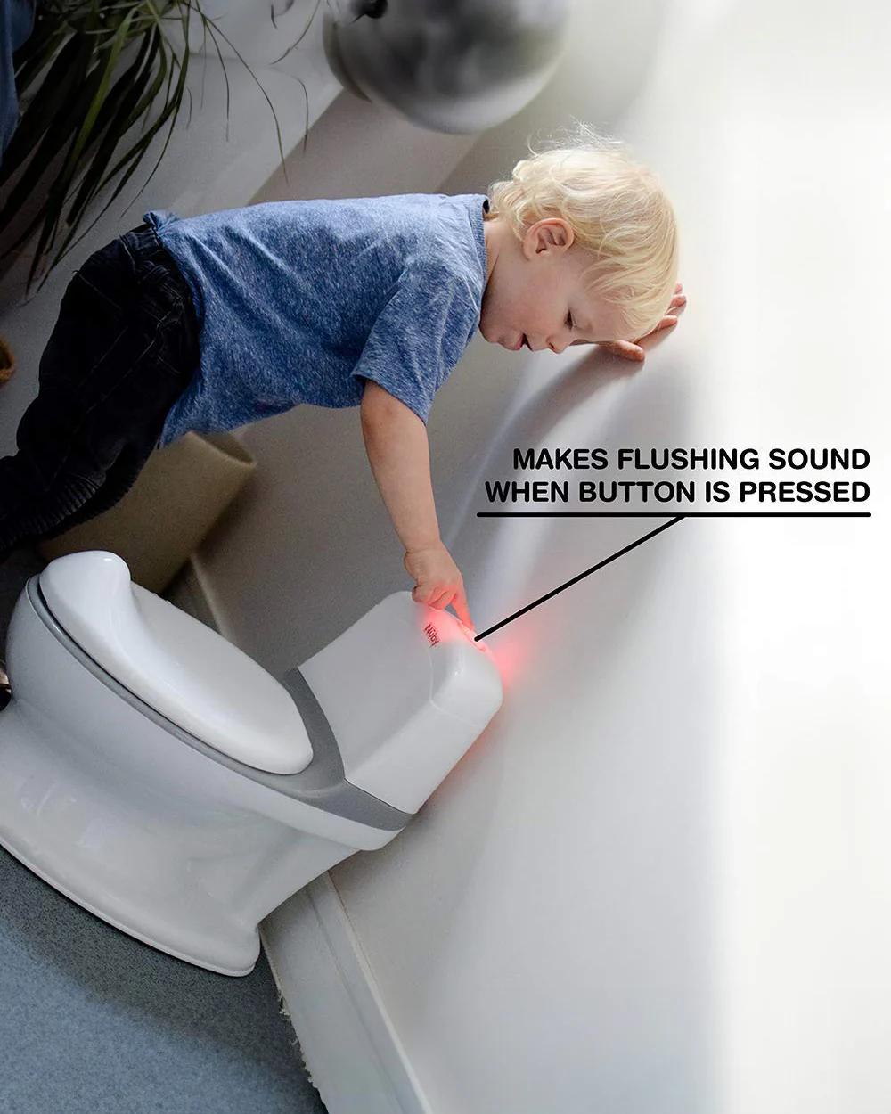 Nuby My Real Potty Realistic Training Chair-With Flushing Sound-18 to 36M-White - Image 4