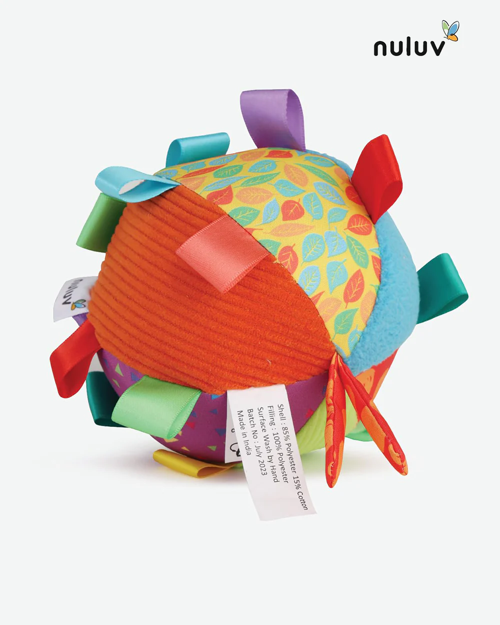 nuluv Activity Ball with Mirror & Rattle Soft Toy-Plush Cuddly Toy For Newborn - Image 5