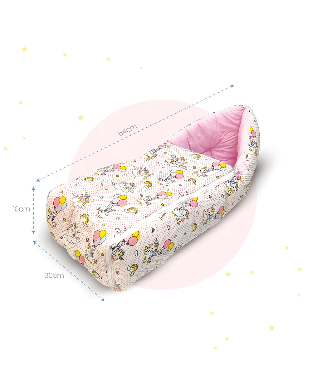 nuluv Baby Carrier Nest-100% Cotton With Antimicrobial & Hypoallergenic Filling-Unicorn-Newborn Bed - Image 2