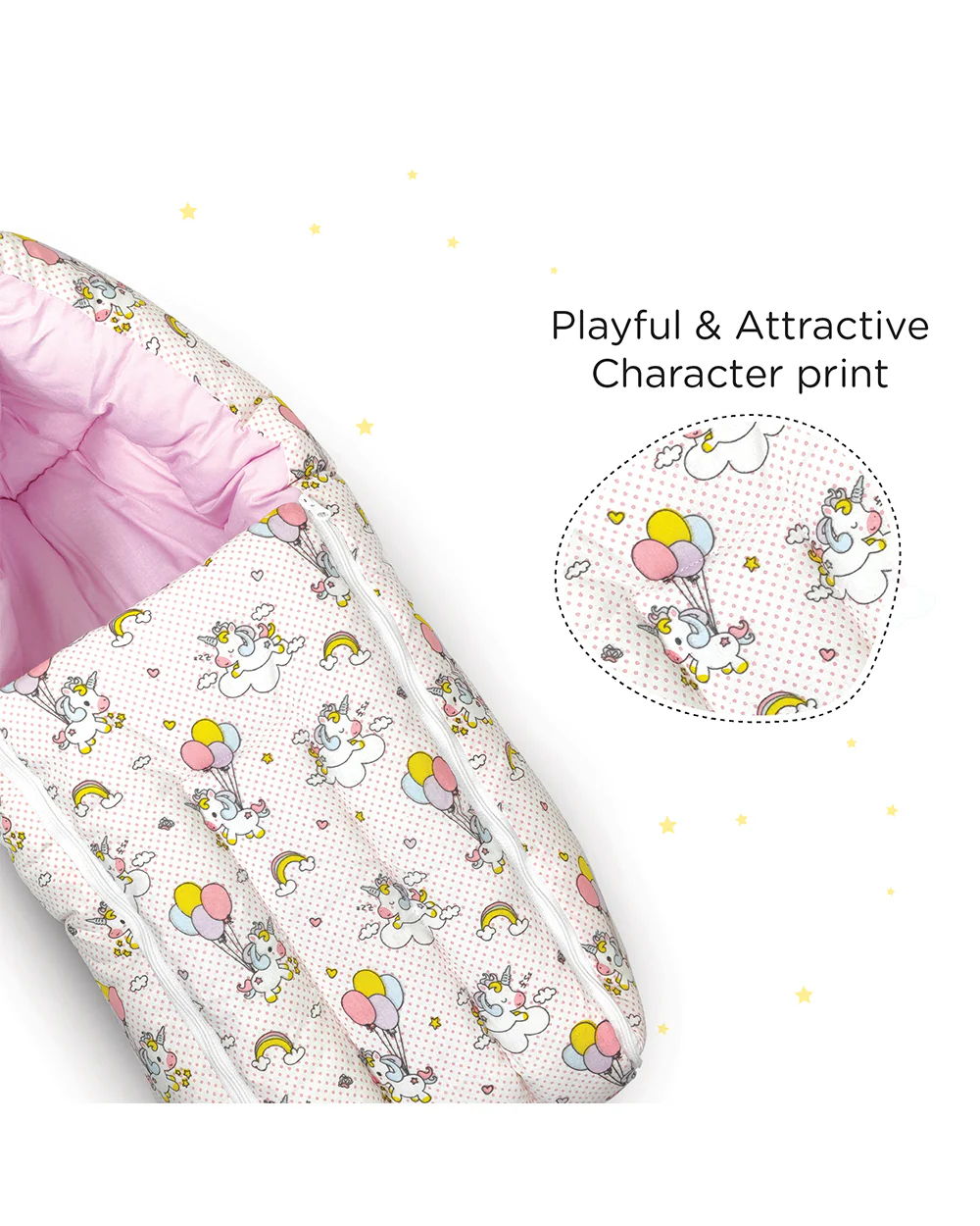 nuluv Baby Carrier Nest-100% Cotton With Antimicrobial & Hypoallergenic Filling-Unicorn-Newborn Bed - Image 5