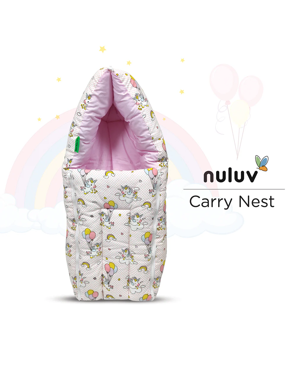 nuluv Baby Carrier Nest-100% Cotton With Antimicrobial & Hypoallergenic Filling-Unicorn-Newborn Bed - Image 7