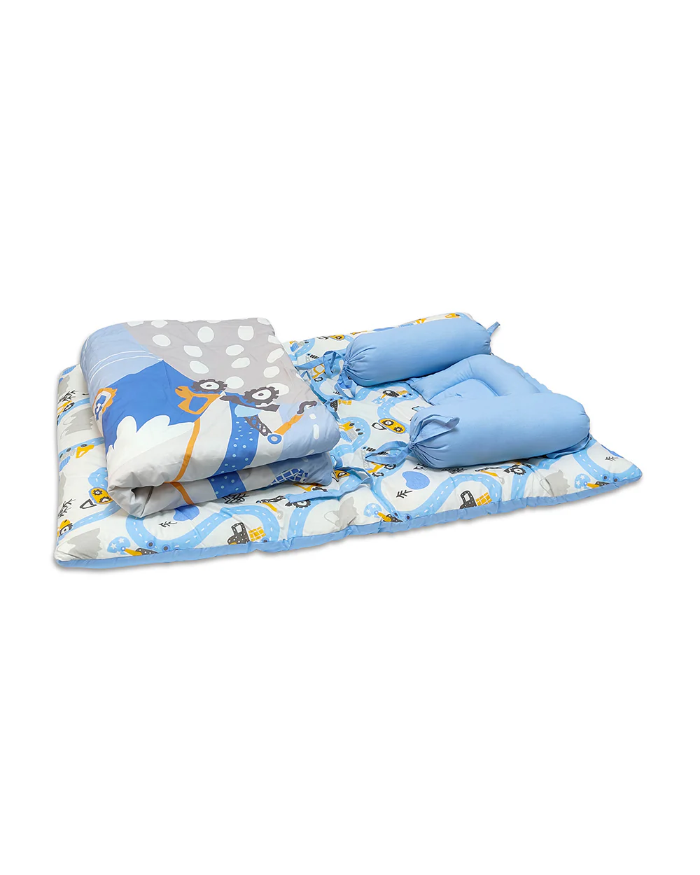 nuluv Baby Gadda Set-100% Cotton With Antimicrobial & Hypoallergenic Filling-Transport-Pack of 5-For Infants