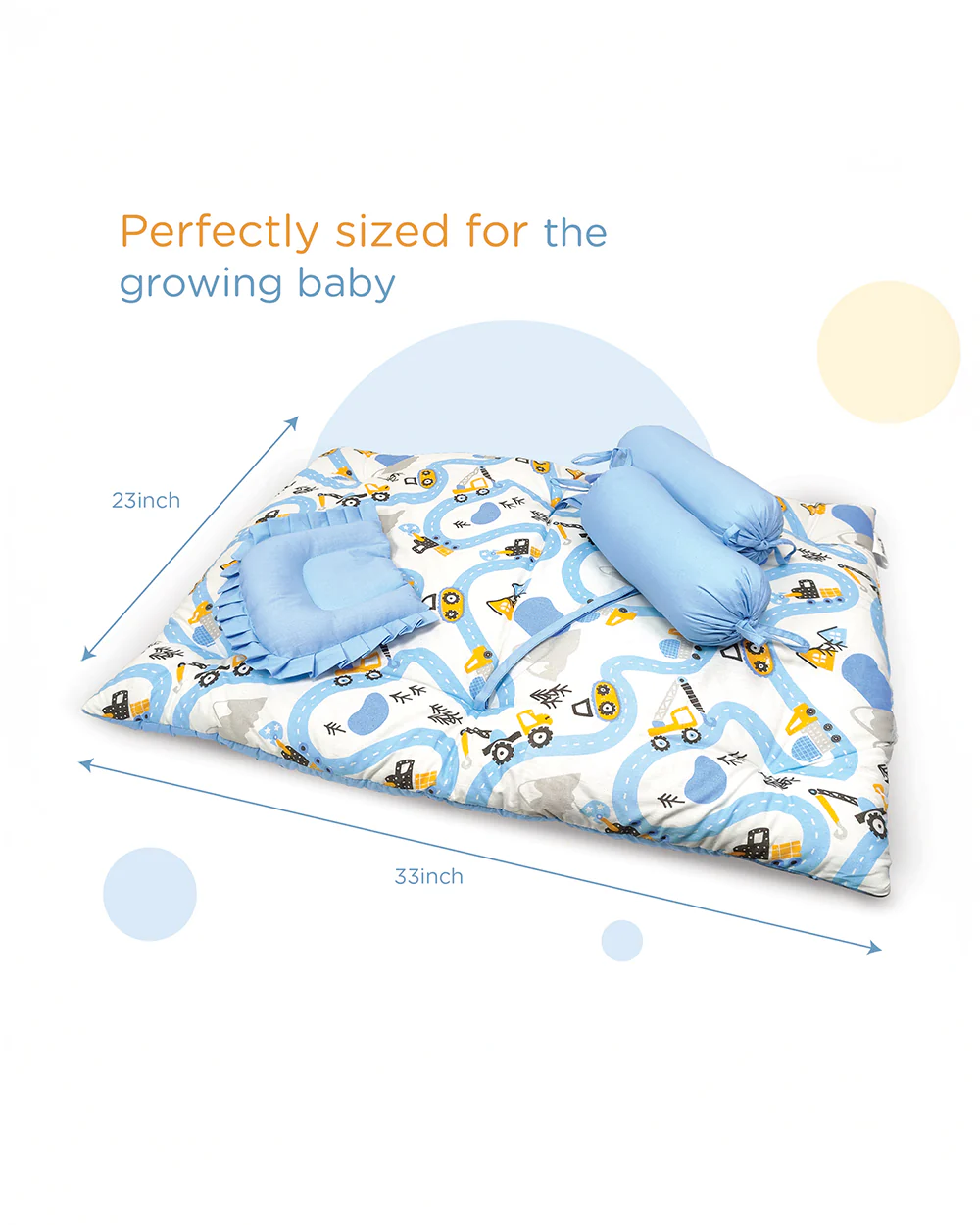 nuluv Baby Gadda Set-100% Cotton With Antimicrobial & Hypoallergenic Filling-Transport-Pack of 5-For Infants - Image 12