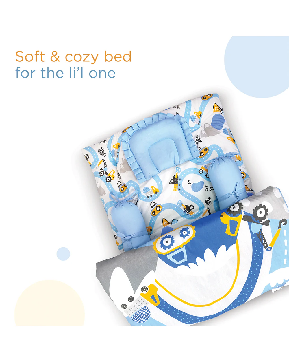 nuluv Baby Gadda Set-100% Cotton With Antimicrobial & Hypoallergenic Filling-Transport-Pack of 5-For Infants - Image 13