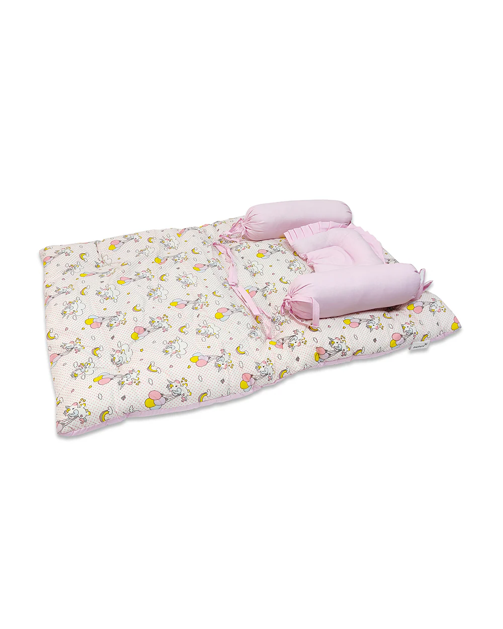 nuluv Baby Gadda Set-100% Cotton With Antimicrobial & Hypoallergenic Filling-Unicorn-Pack of 4-For Infants