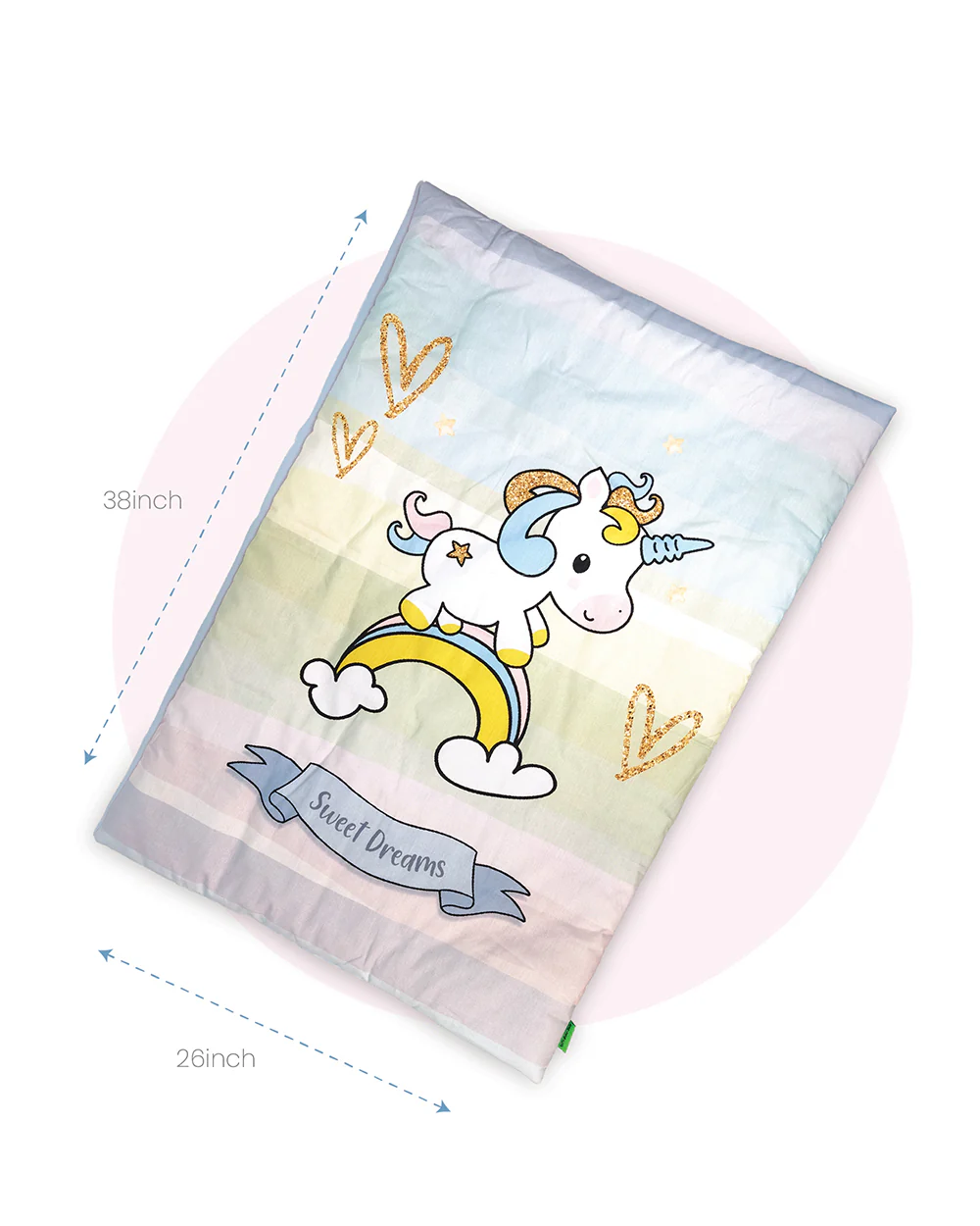 nuluv Baby Gadda Set-100% Cotton With Antimicrobial & Hypoallergenic Filling-Unicorn-Pack of 5-For Infants - Image 10