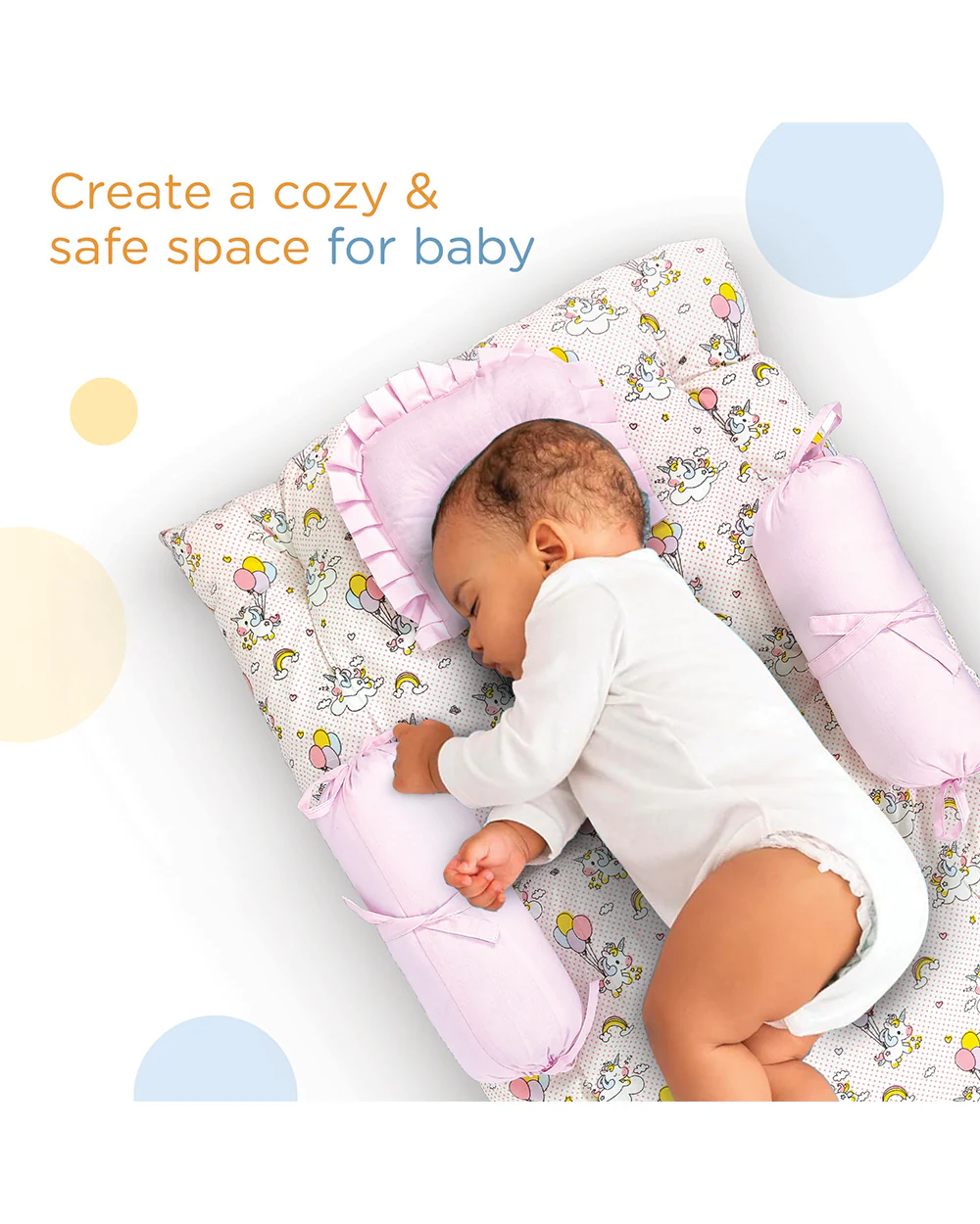 nuluv Baby Gadda Set-100% Cotton With Antimicrobial & Hypoallergenic Filling-Unicorn-Pack of 5-For Infants - Image 5