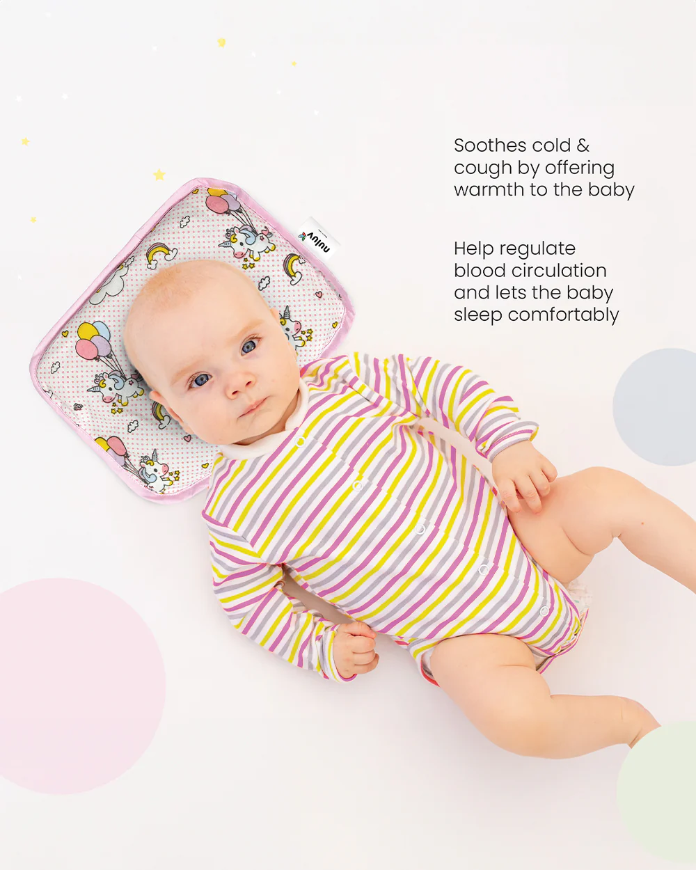 nuluv Baby Pillow-With Mustard Seeds Filling-Unicorn-For Infants - Image 6