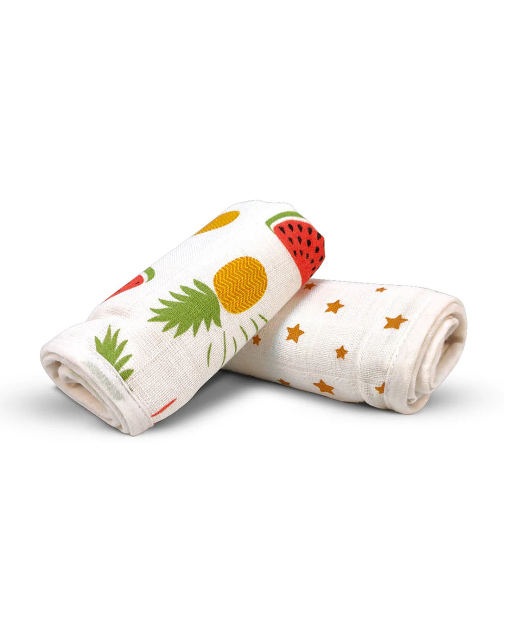 nuluv Bamboo Cotton Burp Cloths & Wash Cloths Combo Set-Comfortable & Breathable-Yellow Pineapple-For Infants - Image 11