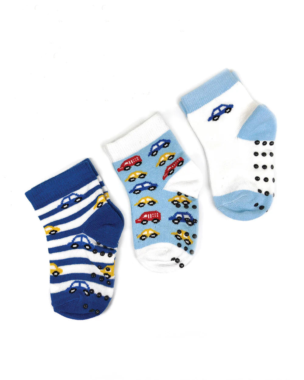nuluv Blue & White Socks-Cotton-Other Prints-Pack of 3-For Infants - Image 2