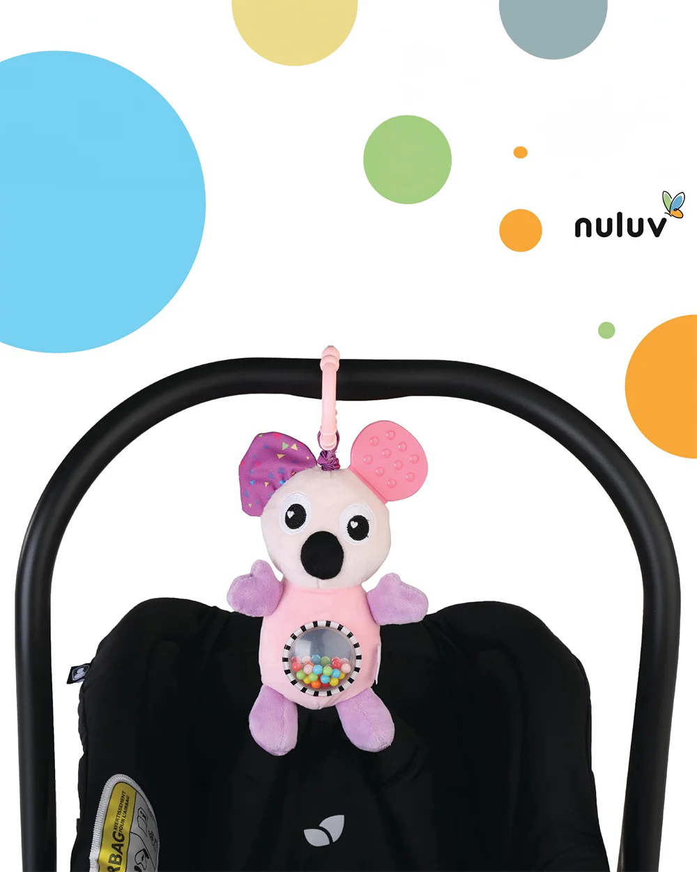 nuluv Jittery Koala Rattle Toy-Easy Attachment with Stroller & Crib-For Infants - Image 6
