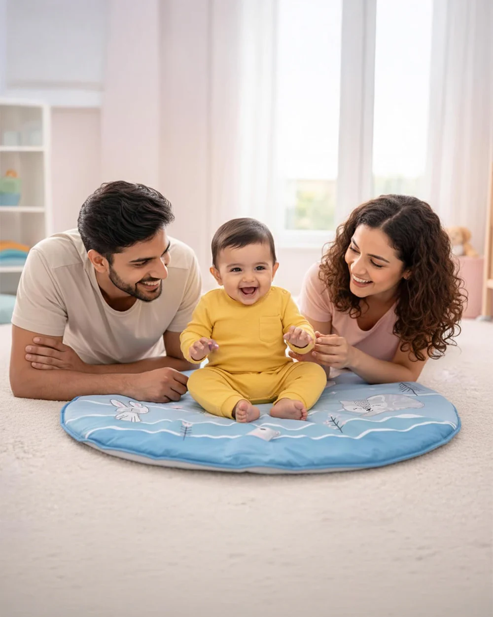 nuluv Moonlight Activity Playmat-With Mirror, Crinkle & Rattle-Soft & Breathable-2M+ - Image 2