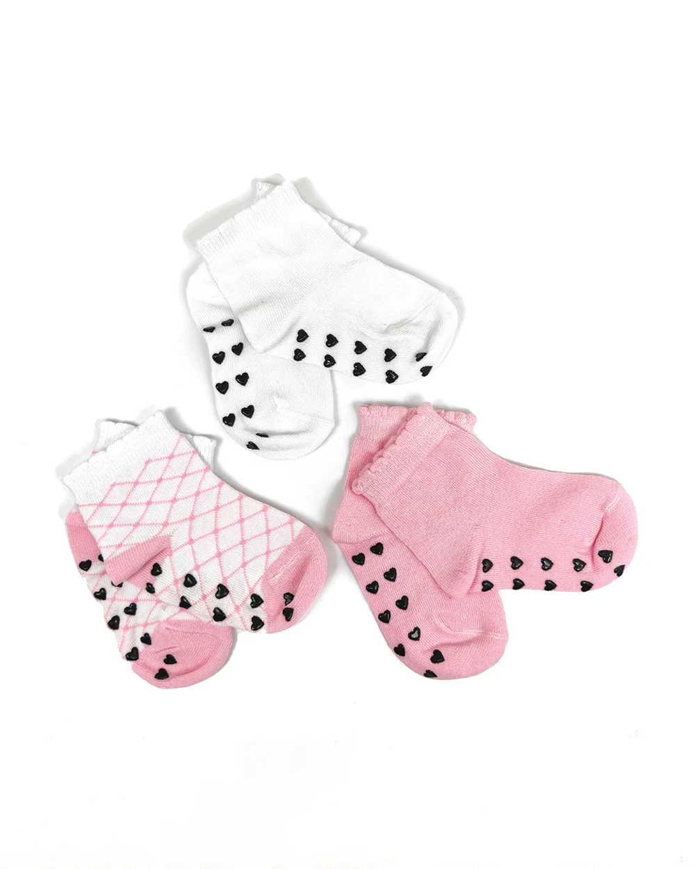 nuluv Pastel Pink & White Socks-Cotton Blend-Printed-Pack of 3-For Infants - Image 5