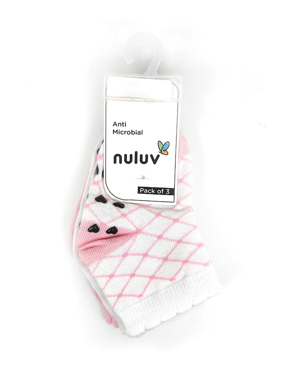 nuluv Pastel Pink & White Socks-Cotton Blend-Printed-Pack of 3-For Infants - Image 6