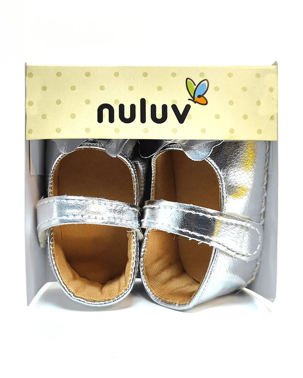nuluv Silver Velcro Bellies-Party Booties-For Infants - Image 6