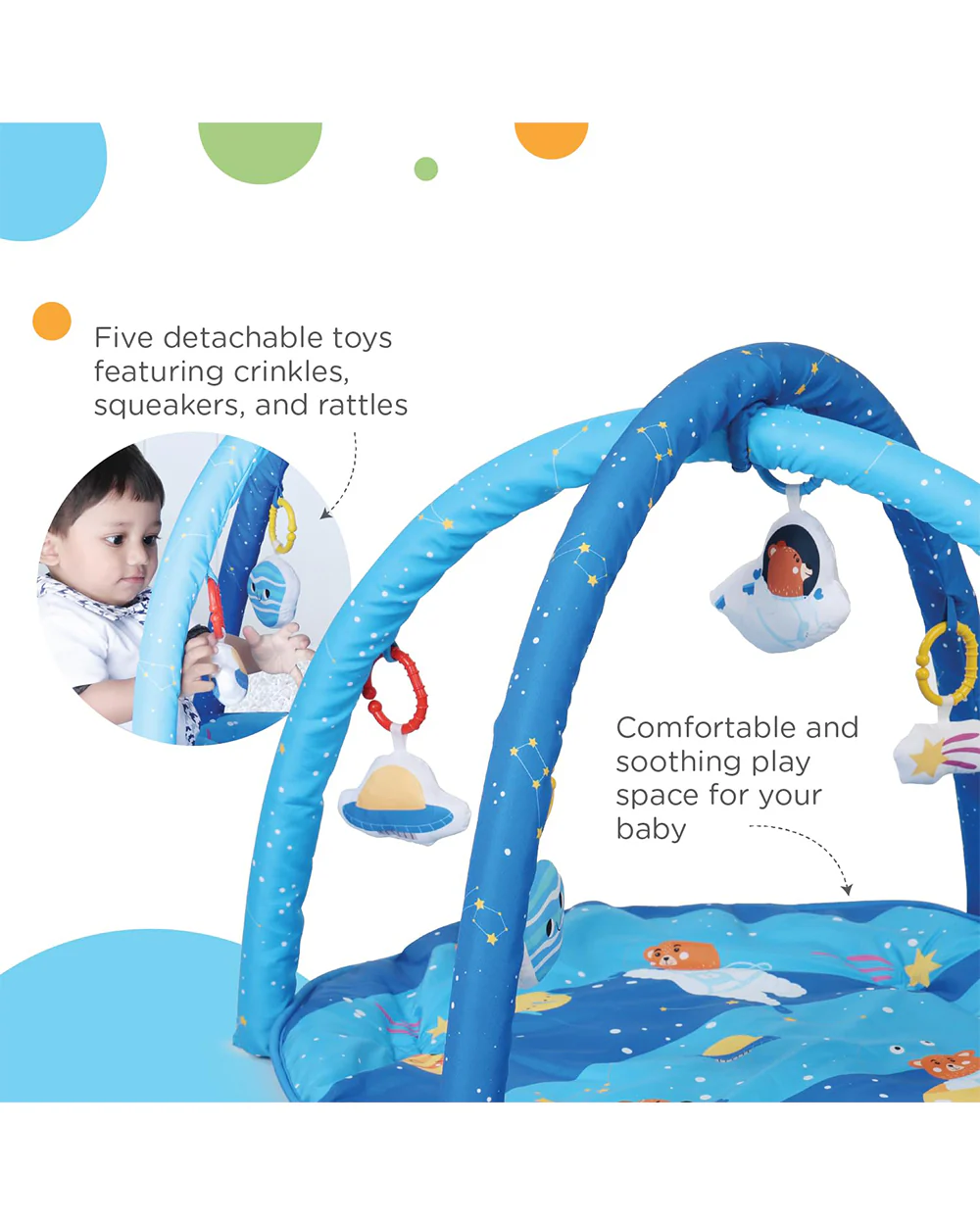 nuluv Space Playgym with 5 Hanging Toys-Indoor Toy-0M+ - Image 3