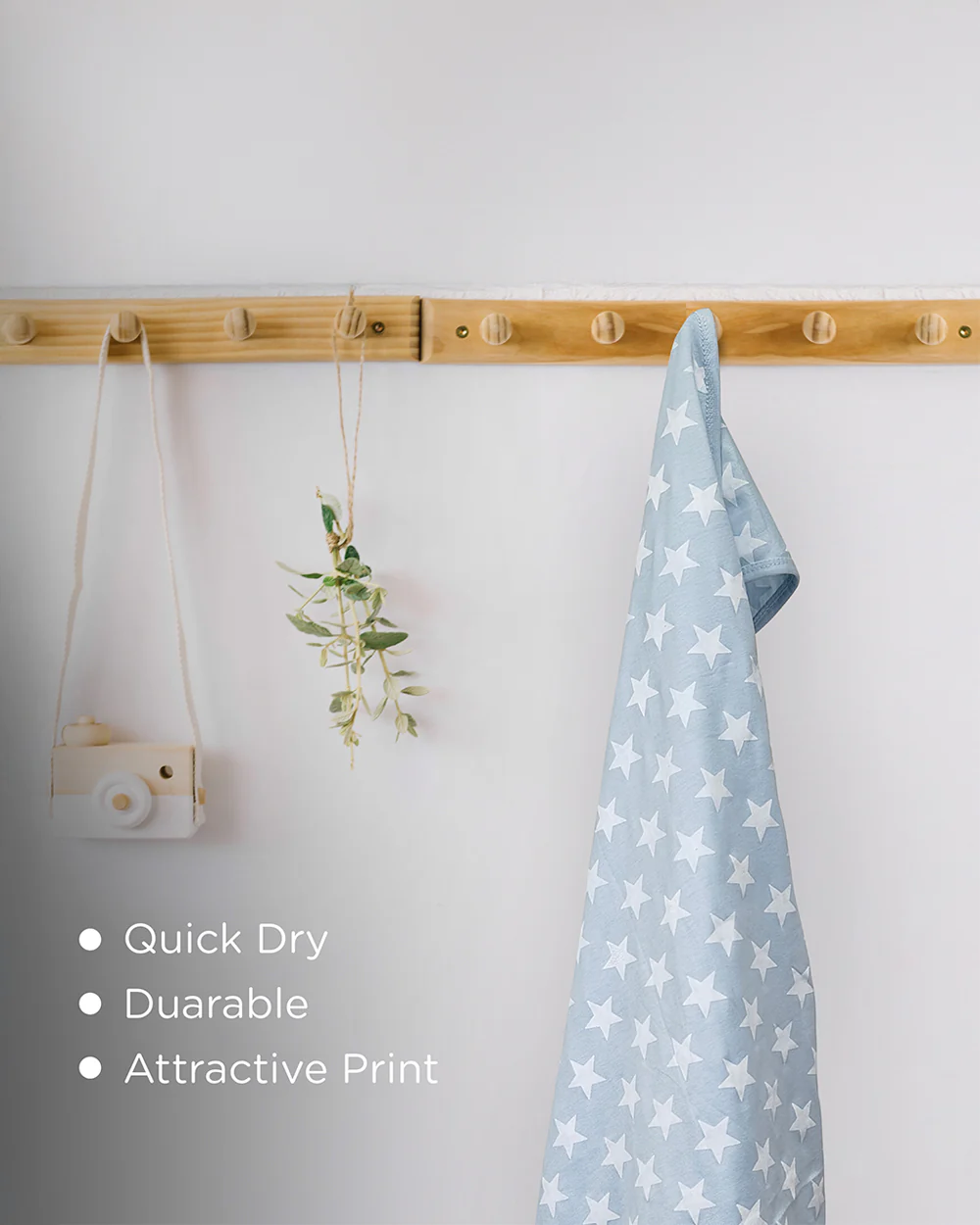 nuluv Star Hooded Baby Bath Towel-100% Cotton Single Jersey-Blue - Image 3