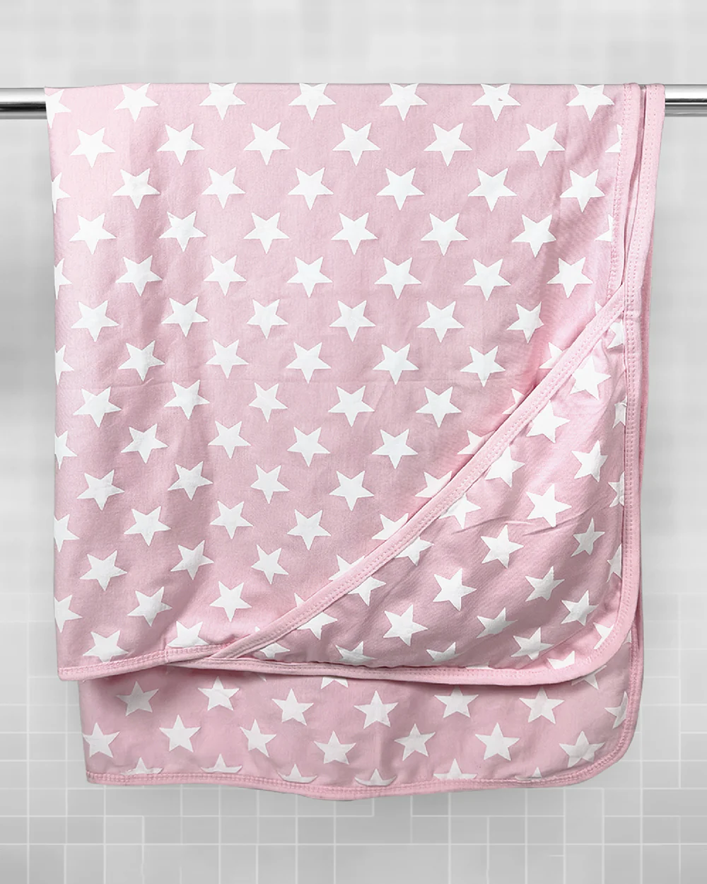 nuluv Star Hooded Baby Bath Towel-100% Cotton Single Jersey-Pink - Image 7