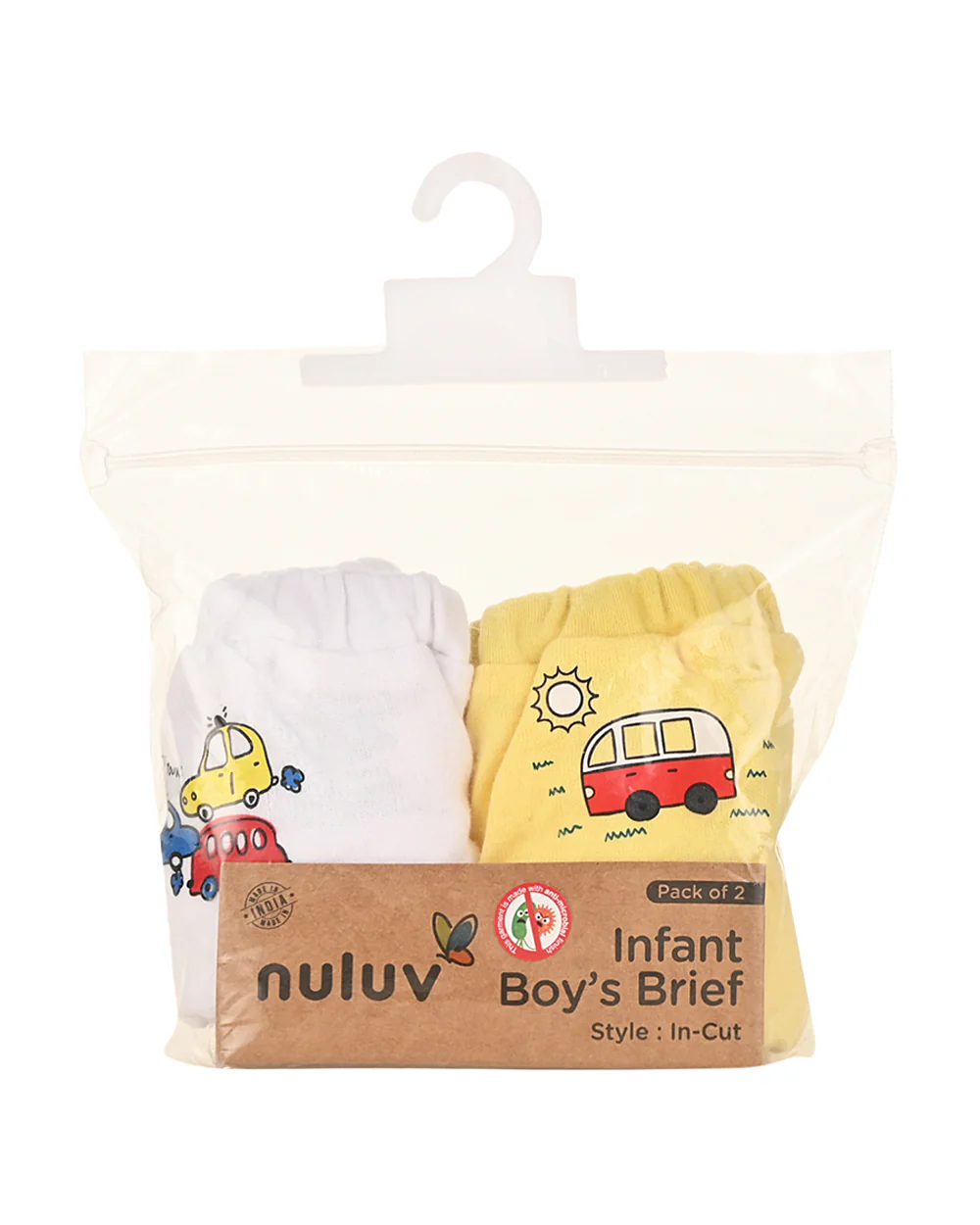 nuluv White & Yellow Briefs-Cotton-Other Prints-Pack of 2-For Infants - Image 6