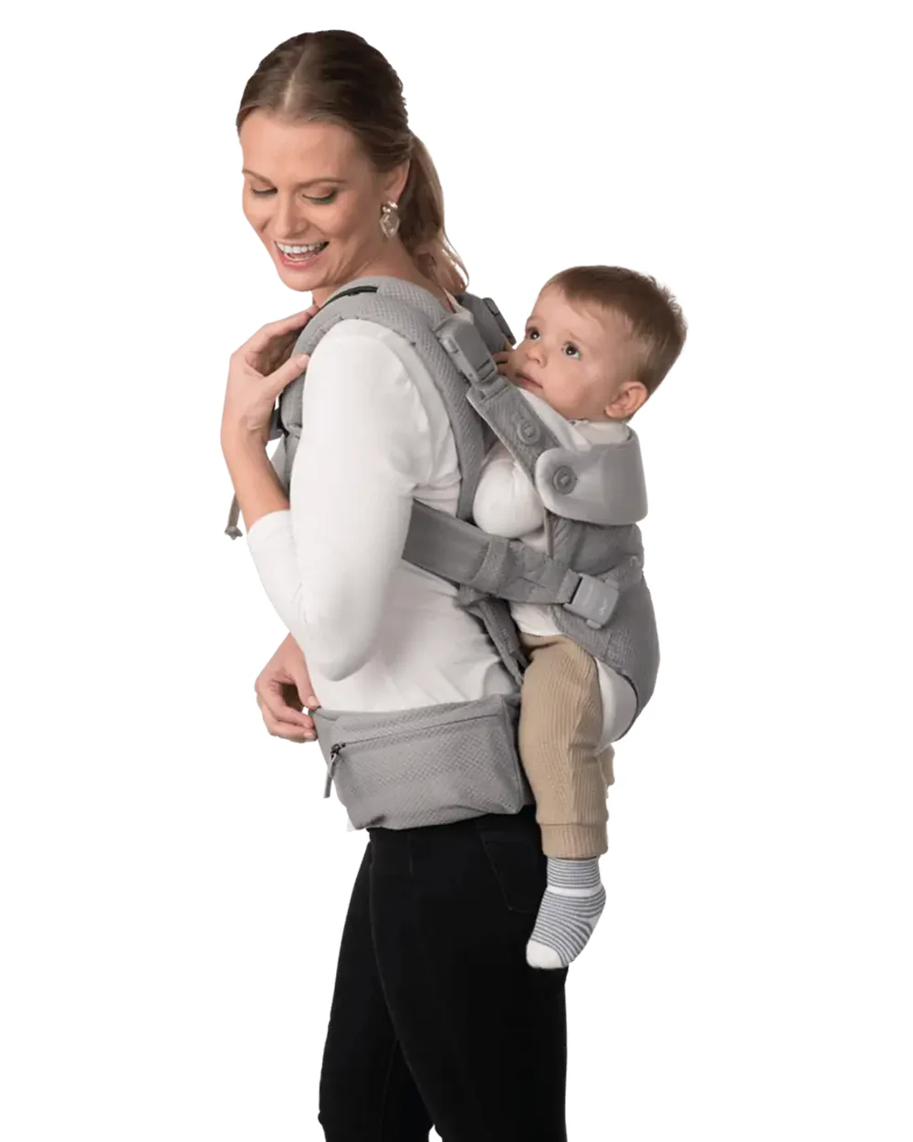 Nuna Cudl Baby Carrier-With 4 Carry Positions-Four Ergonomic Magnetic Buckles-Removable & Washable Infant Head Support-For 0 to 3Y (Upto 16Kg)-Granite - Image 18
