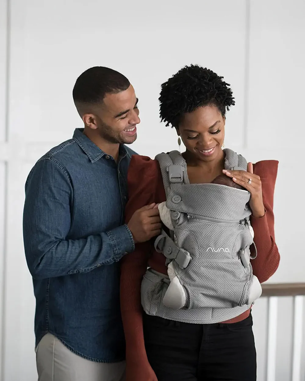 Nuna Cudl Baby Carrier-With 4 Carry Positions-Four Ergonomic Magnetic Buckles-Removable & Washable Infant Head Support-For 0 to 3Y (Upto 16Kg)-Granite - Image 3