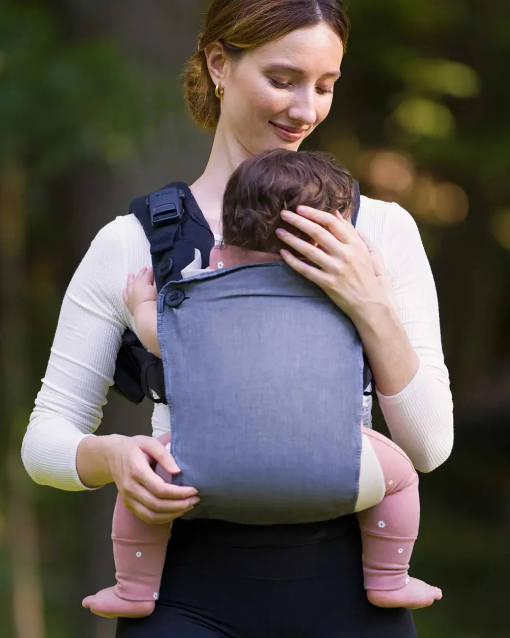 Nuna Cudl Clik Baby Carrier-4 Carry Positions-Innovative Leg Openings-For 0 to 3Y (Upto 16Kg)-Fog - Image 10