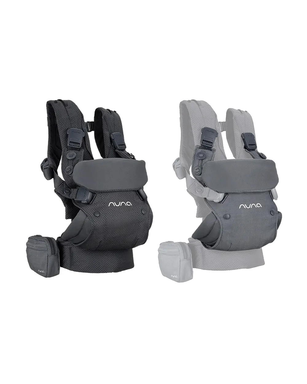 Nuna Cudl Deux Baby Carrier-4 Carrying Positions-Interchangeable Mesh & Cotton Panels For All Weather Comfort-Includes Storage Bag, 2 Bibs, Wristlest Pouch & Harness Covers-For 0 to 3Y (3.5 to 16 Kg)-Denim - Image 4