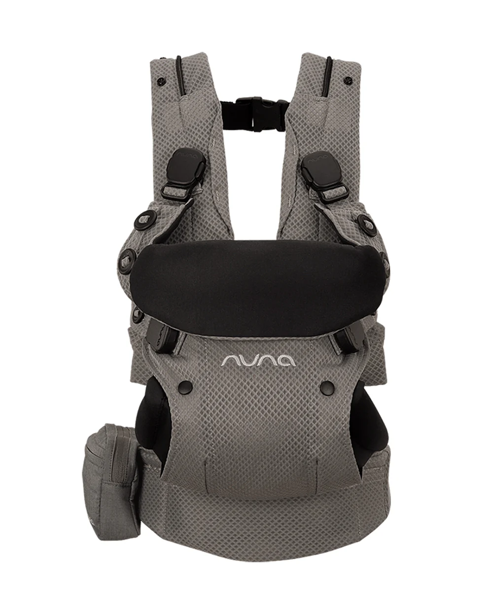 Nuna Cudl Deux Baby Carrier-4 Carrying Positions-Interchangeable Mesh & Cotton Panels For All Weather Comfort-Includes Storage Bag, 2 Bibs, Wristlest Pouch & Harness Covers-For 0 to 3Y (3.5 to 16 Kg)-Shadow