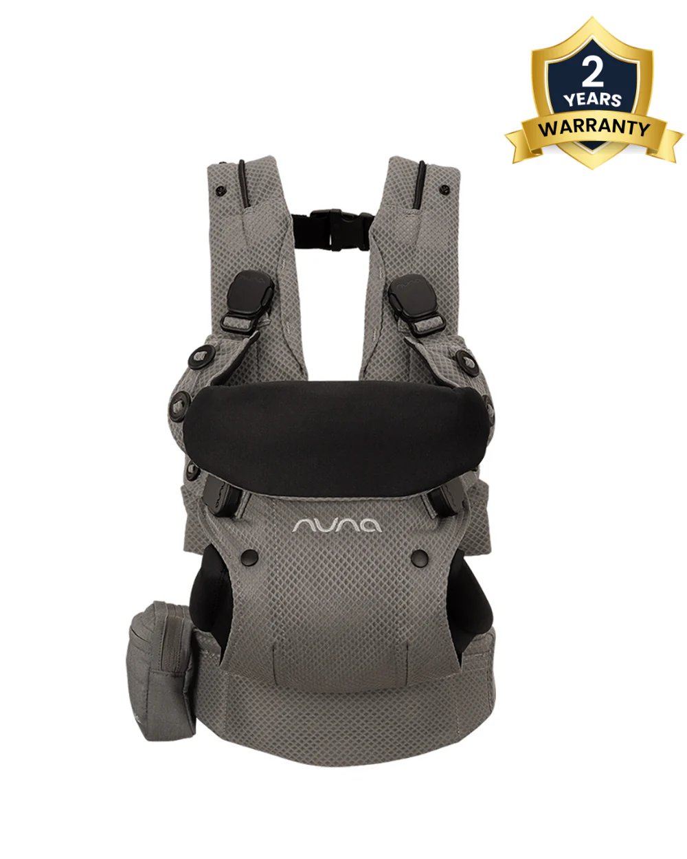 Nuna Cudl Deux Baby Carrier-4 Carrying Positions-Interchangeable Mesh & Cotton Panels For All Weather Comfort-Includes Storage Bag, 2 Bibs, Wristlest Pouch & Harness Covers-For 0 to 3Y (3.5 to 16 Kg)-Shadow - Image 2