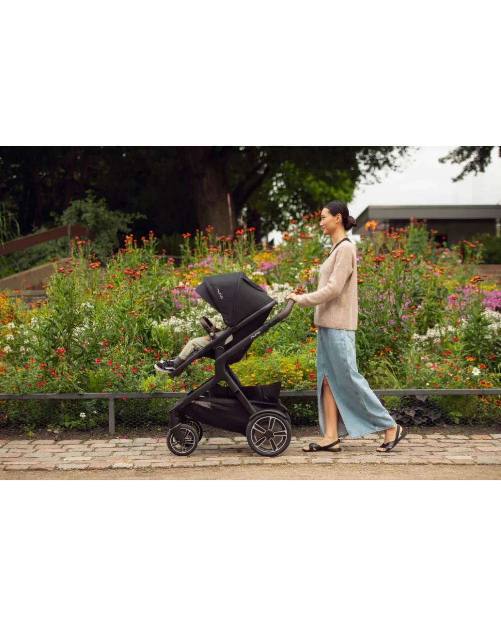 Nuna Demi Next Stroller-With Rider Board & Cup Holder-Stroller Features (Height Adjustable Parent Handle Bar, Reversible Seat Upto 22 Kg)-Rider Board Features (Quick & Easy Attachment, No Adapters Required, Upto 20 Kg)-Caviar - Image 30