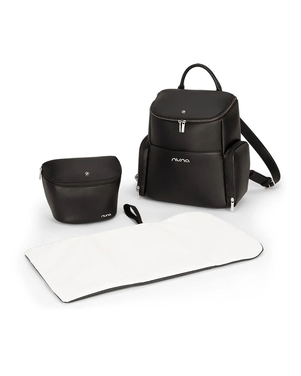 Nuna Essential BMW Collection Diaper Bag-Backpack-Changing Pad With Magnetic Closure-Removable Toiletry Pouch-Back Pocket Unzips Into Trolley Sleeve-Element - Image 5