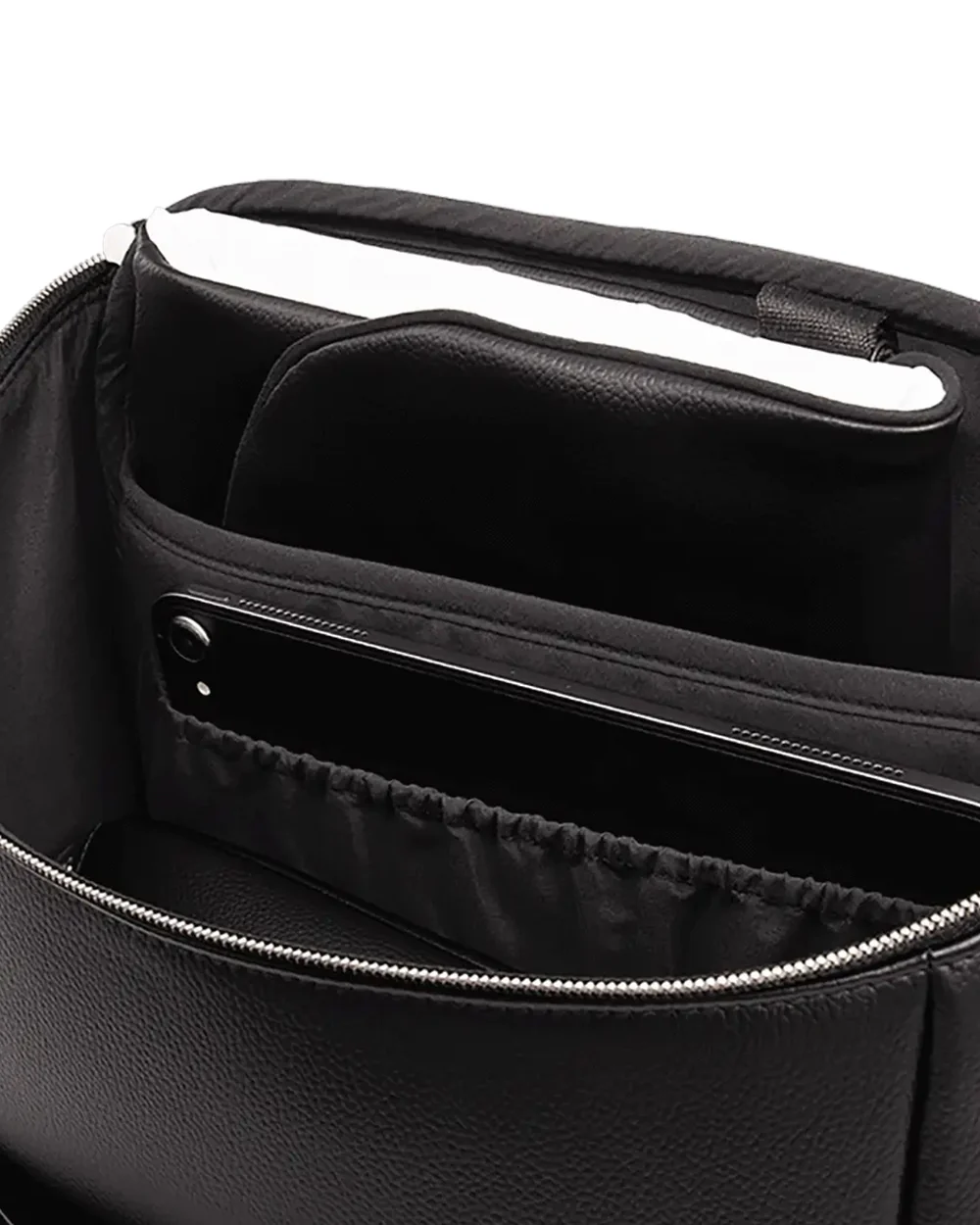 Nuna Essential BMW Collection Diaper Bag-Backpack-Changing Pad With Magnetic Closure-Removable Toiletry Pouch-Back Pocket Unzips Into Trolley Sleeve-Element - Image 6