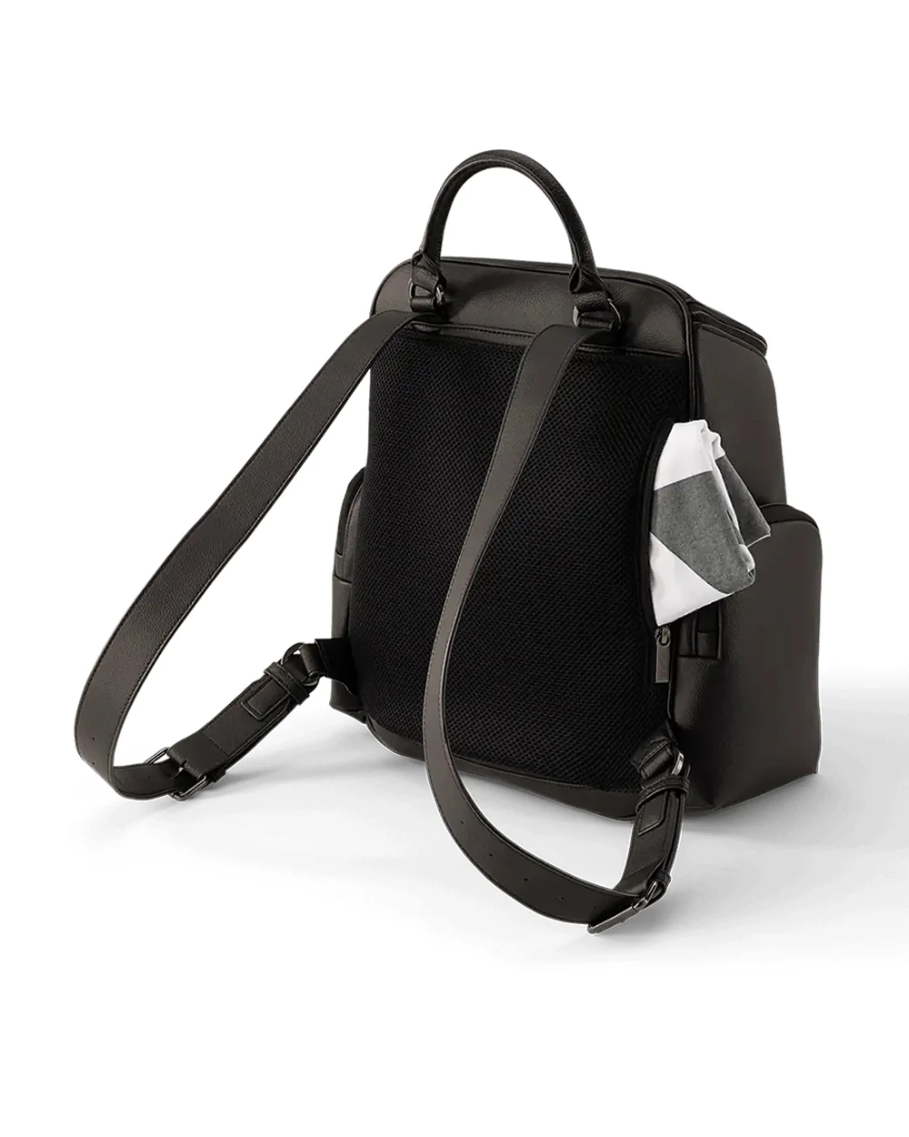 Nuna Essential Diaper Bag-Backpack-Changing Pad With Magnetic Closure-Removable Toiletry Pouch-Back Pocket Unzips Into Trolley Sleeve-Caviar - Image 7