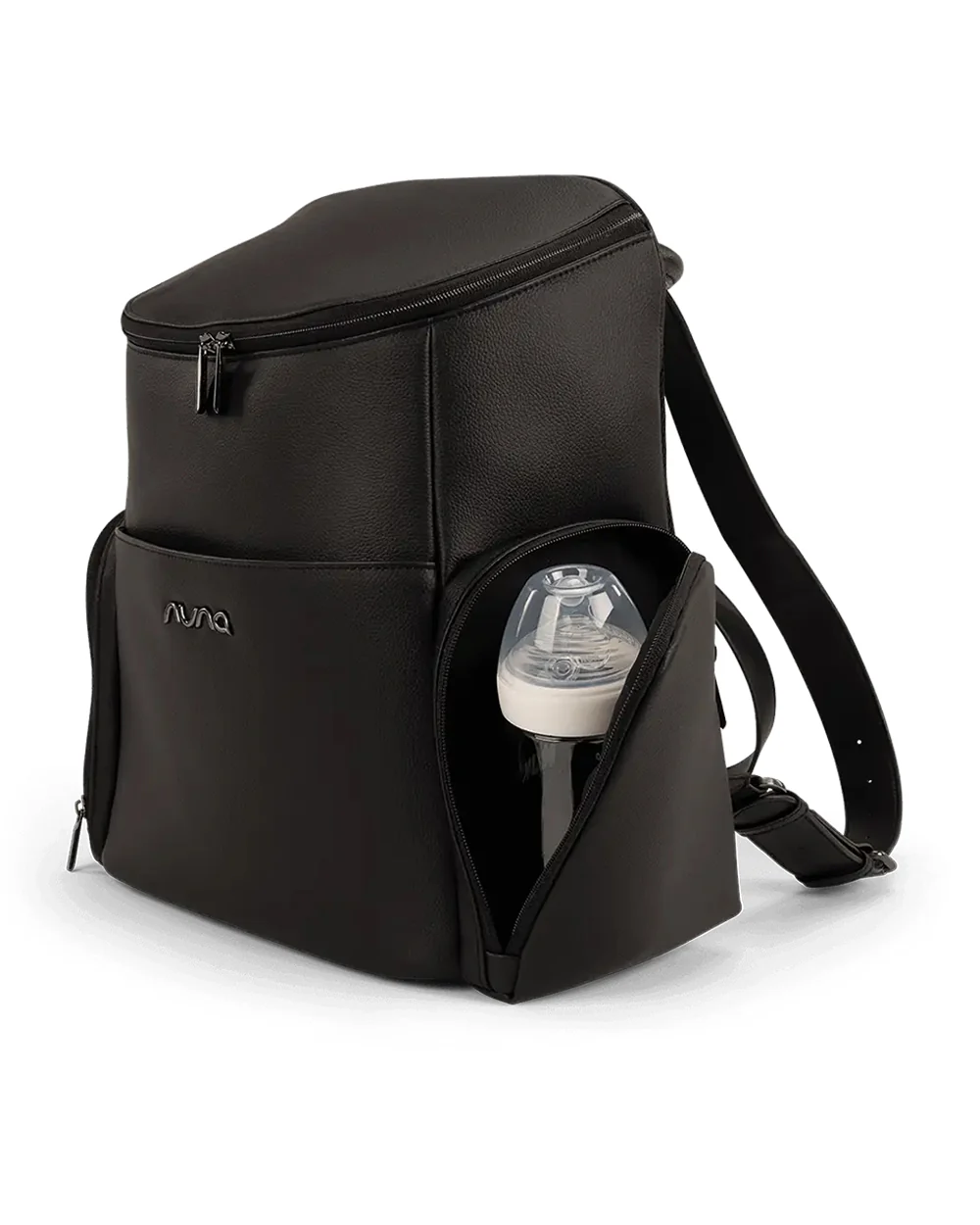 Nuna Essential Diaper Bag-Backpack-Changing Pad With Magnetic Closure-Removable Toiletry Pouch-Back Pocket Unzips Into Trolley Sleeve-Caviar - Image 8