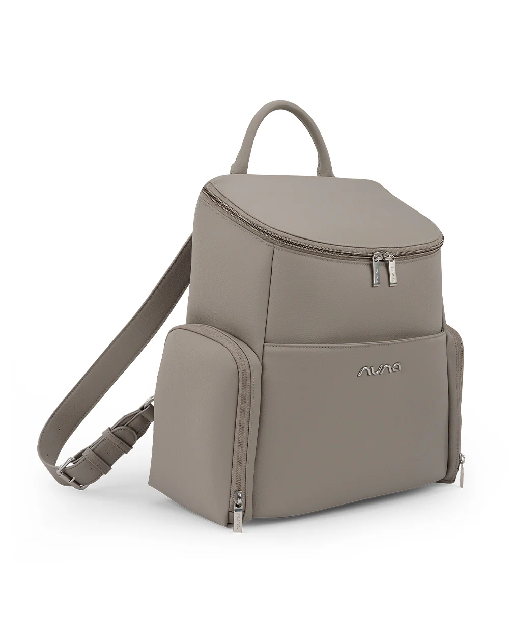 Nuna Essential Diaper Bag-Backpack-Changing Pad With Magnetic Closure-Removable Toiletry Pouch-Back Pocket Unzips Into Trolley Sleeve-Taupe - Image 11