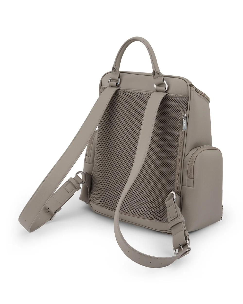 Nuna Essential Diaper Bag-Backpack-Changing Pad With Magnetic Closure-Removable Toiletry Pouch-Back Pocket Unzips Into Trolley Sleeve-Taupe - Image 12