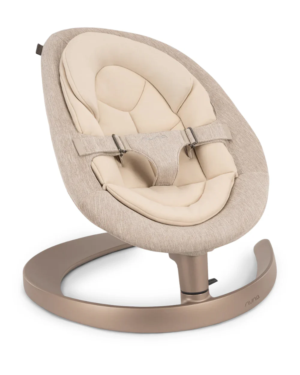 Nuna Leaf Grow Baby Bouncer-Organic Jersey Knit Cotton Insert-3 Ergonomic Recline Positions-With Toy Bar-2 Years Warranty-For Infants-Sand - Image 3