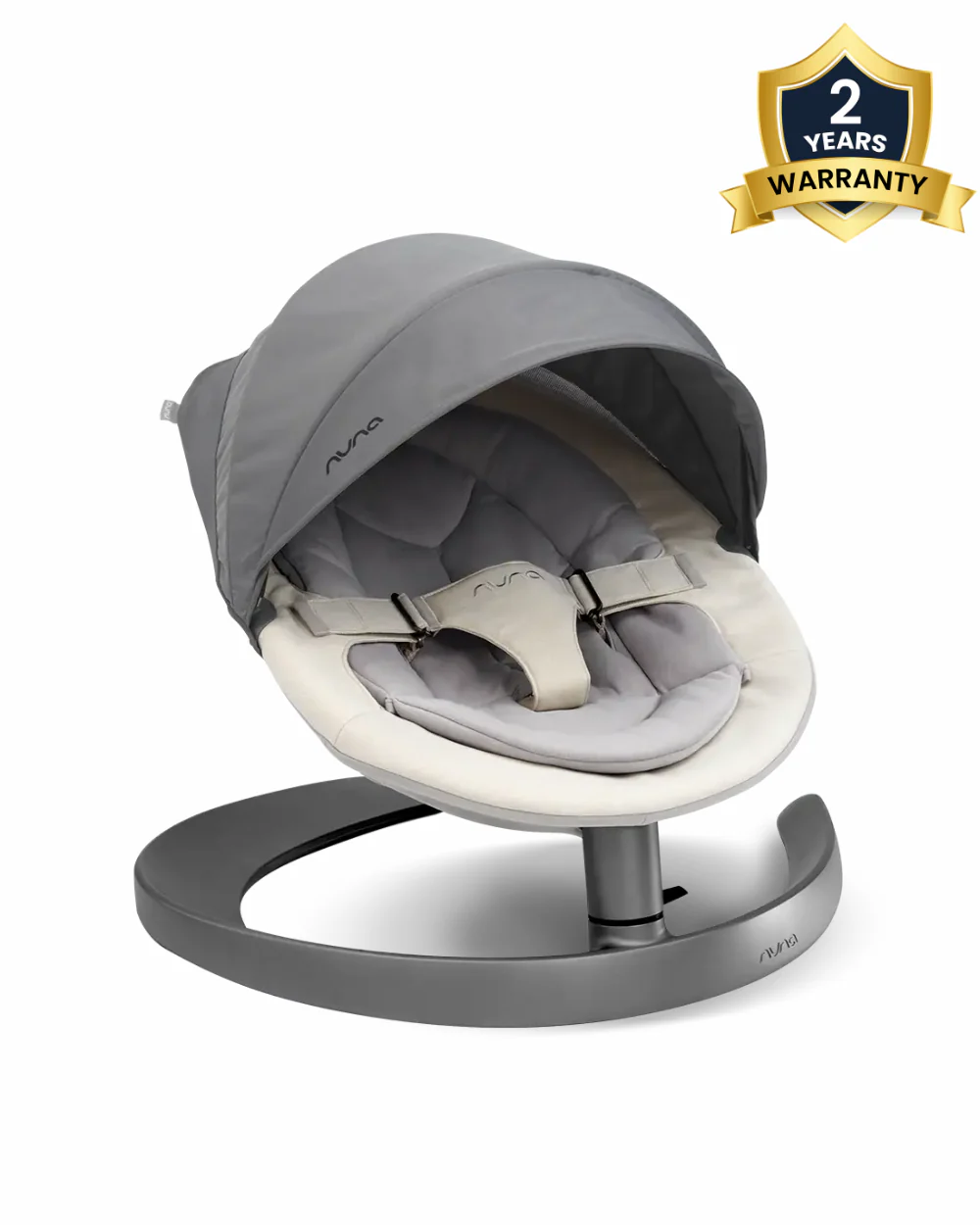 Nuna Leaf Series Canopy-With Mosquito Net & Extra Storage On The Back-Effortlessly Attaches To Bouncer-Cinder - Image 2