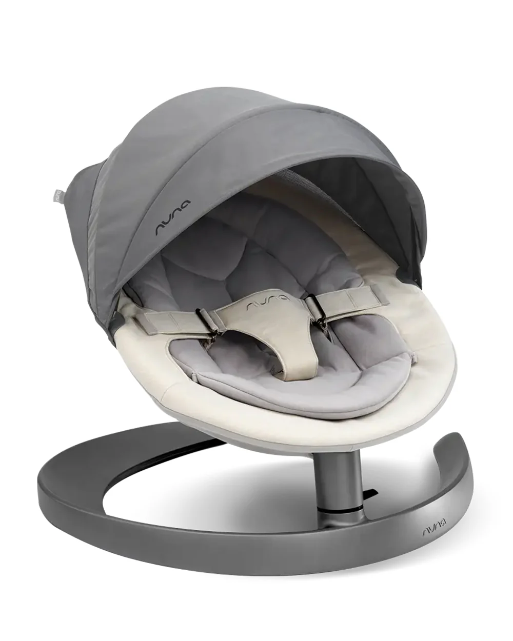 Nuna Leaf Series Canopy-With Mosquito Net & Extra Storage On The Back-Effortlessly Attaches To Bouncer-Cinder - Image 4