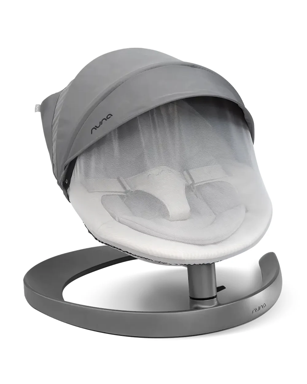 Nuna Leaf Series Canopy-With Mosquito Net & Extra Storage On The Back-Effortlessly Attaches To Bouncer-Cinder - Image 5