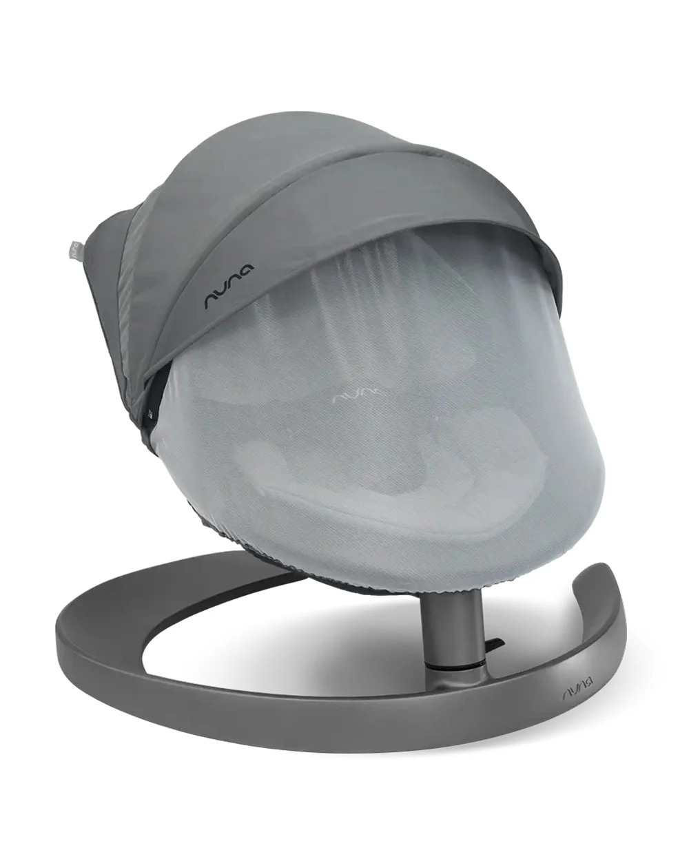 Nuna Leaf Series Canopy-With Mosquito Net & Extra Storage On The Back-Effortlessly Attaches To Bouncer-Cinder - Image 6