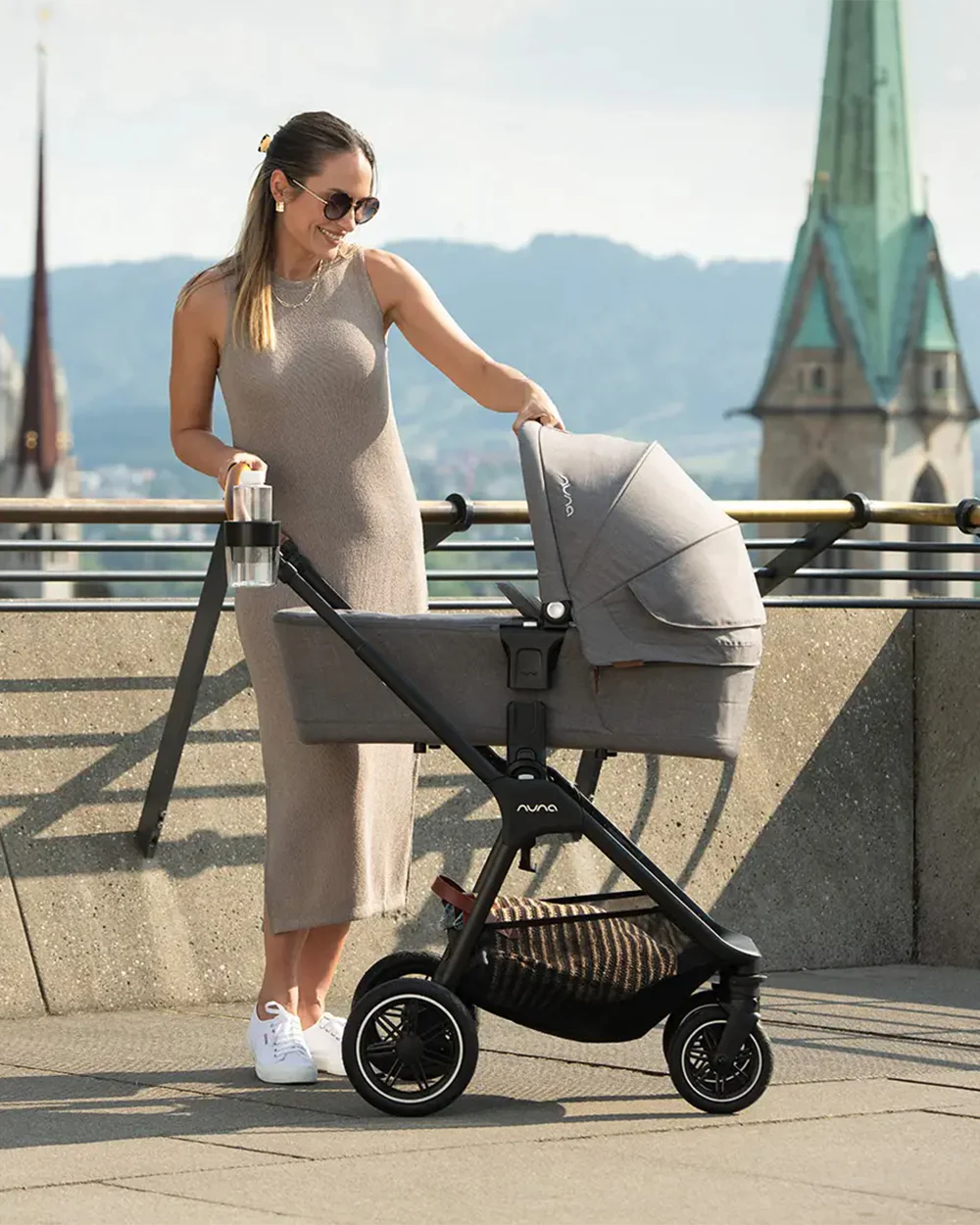 Nuna LYTL Baby Carry Cot-With Dream Drape & Ventilated Mesh Panel-Integrated Release Buttons-Compact & Flat Fold-Includes Rain Cover-2 Years Warranty-Upto 9 Kg-Chestnut - Image 7