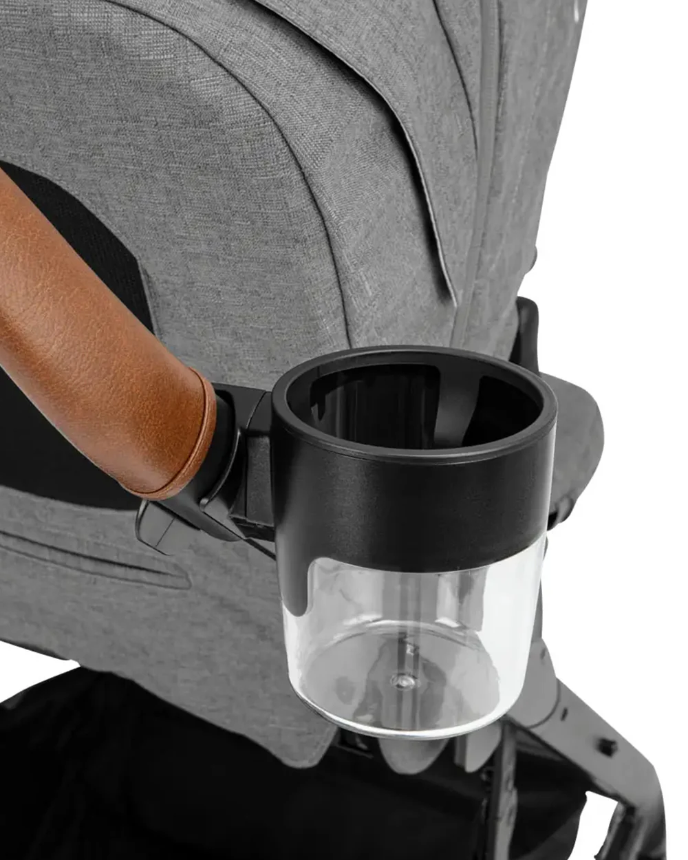 Nuna MIXX & Demi Series Cup Holder-Dishwasher Safe-Secures Easily Onto Stroller Parent Handle Bar-Transparent - Image 4